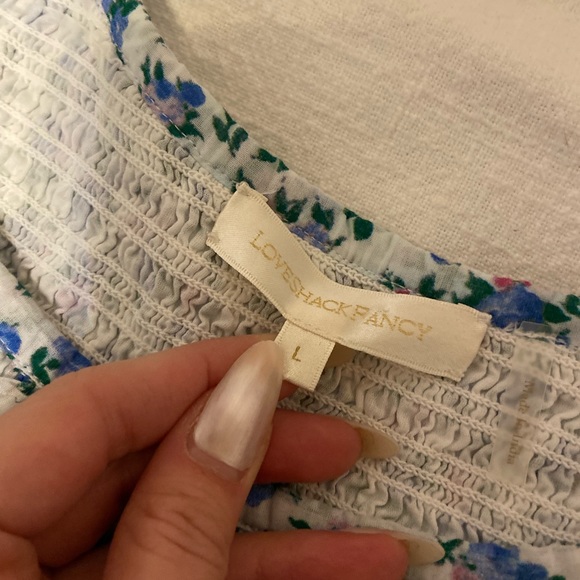 LoveShackFancy violet smocked mini dress L - Picture 3 of 3